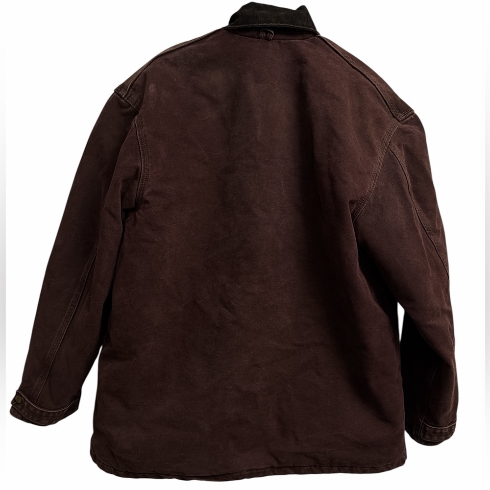 Carhartt Dark Brown/ Purple Duck Field Jacket with Corduroy Collar - Picture 2 of 6